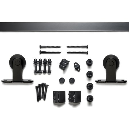 SURE-LOC HARDWARE Sure-Loc Hardware Barn Door Track System, Top Mounted Roller, 72, Flat Black BARN-2KIT72 FBL